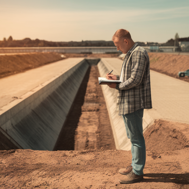 evaluation-tuyauterie-fossé-drainage-sol-eau