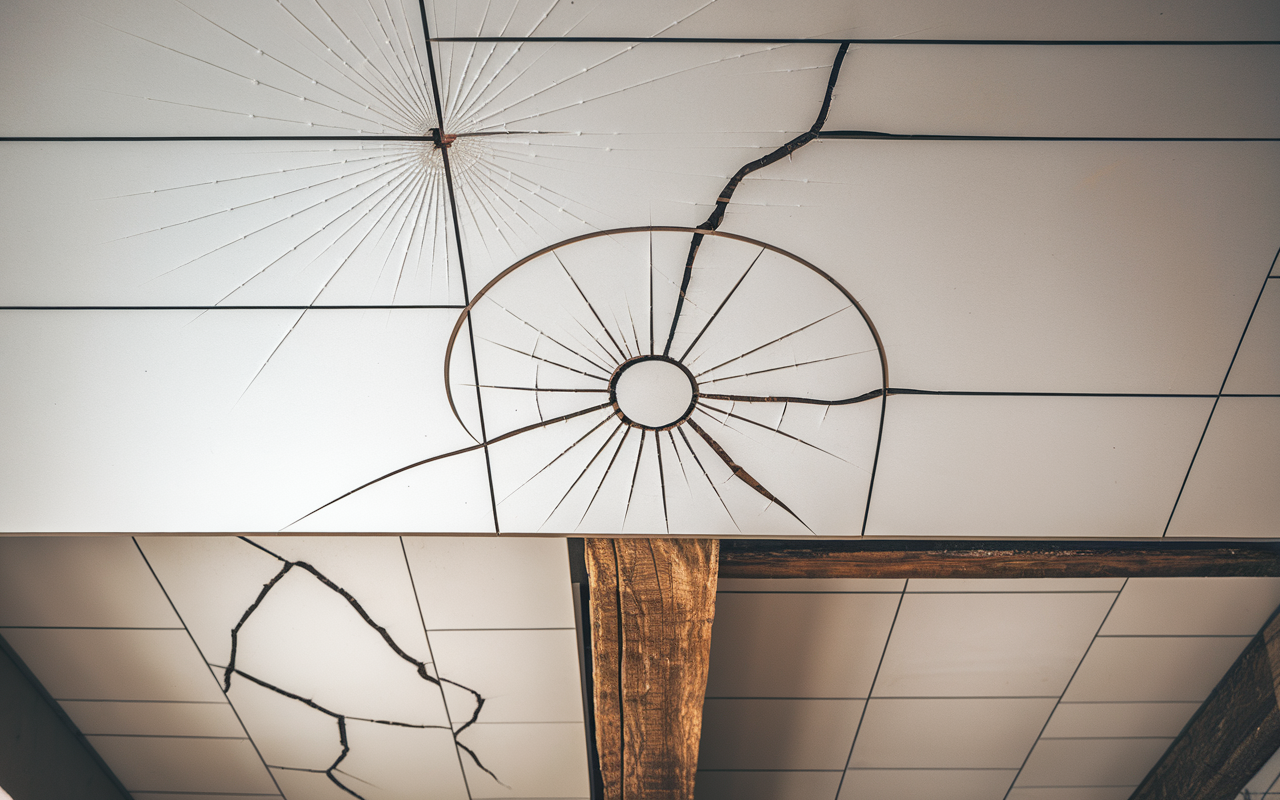 Signes d'alerte d'une fissure évolutive dangereuse au plafond