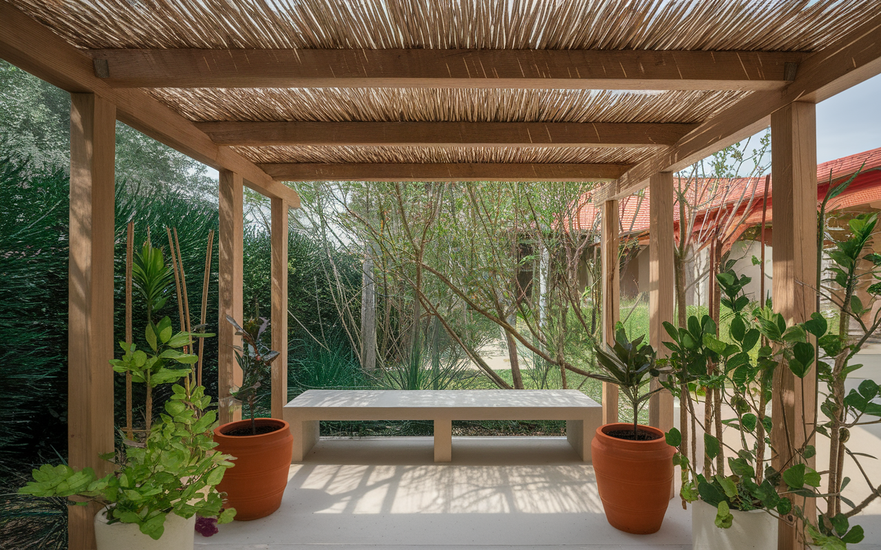 Installation d'une protection anti-pluie efficace pour pergola