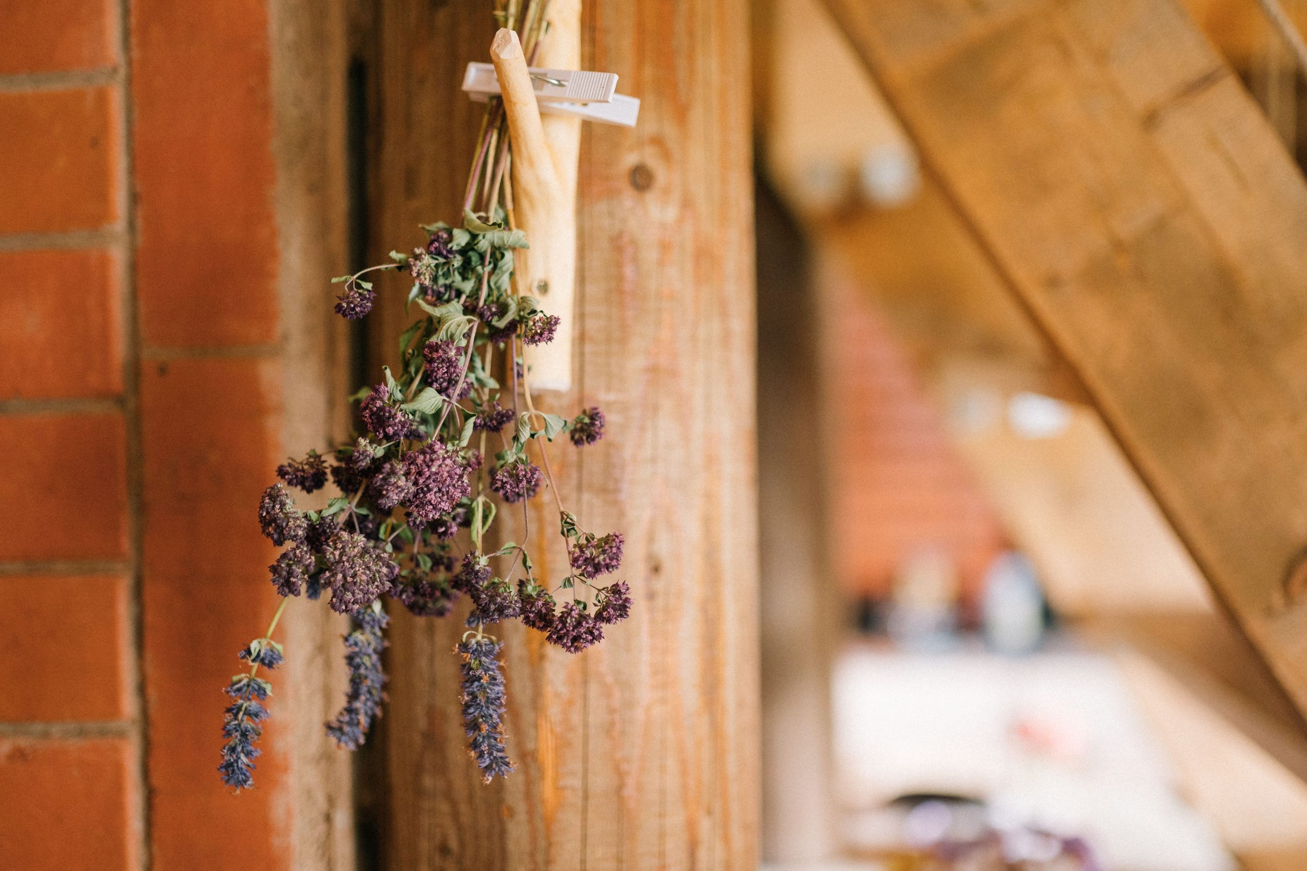 Fleurs suspendues la tête en bas pour sécher