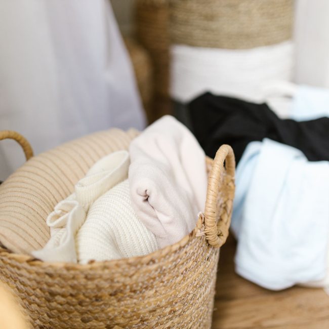 Panier de linge propre et douillet